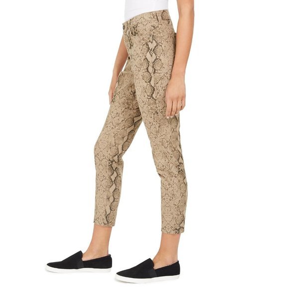 NWT Womens Size 14 Style & Co Beige Curvy Tummy-Control Printed Skinny Jeans - Picture 2 of 7